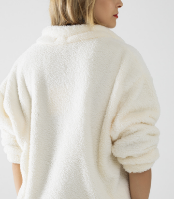 Maglione Ecru Collo A V - immagine 5