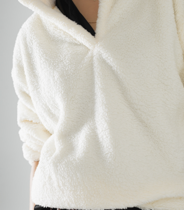 Maglione Ecru Collo A V - immagine 3