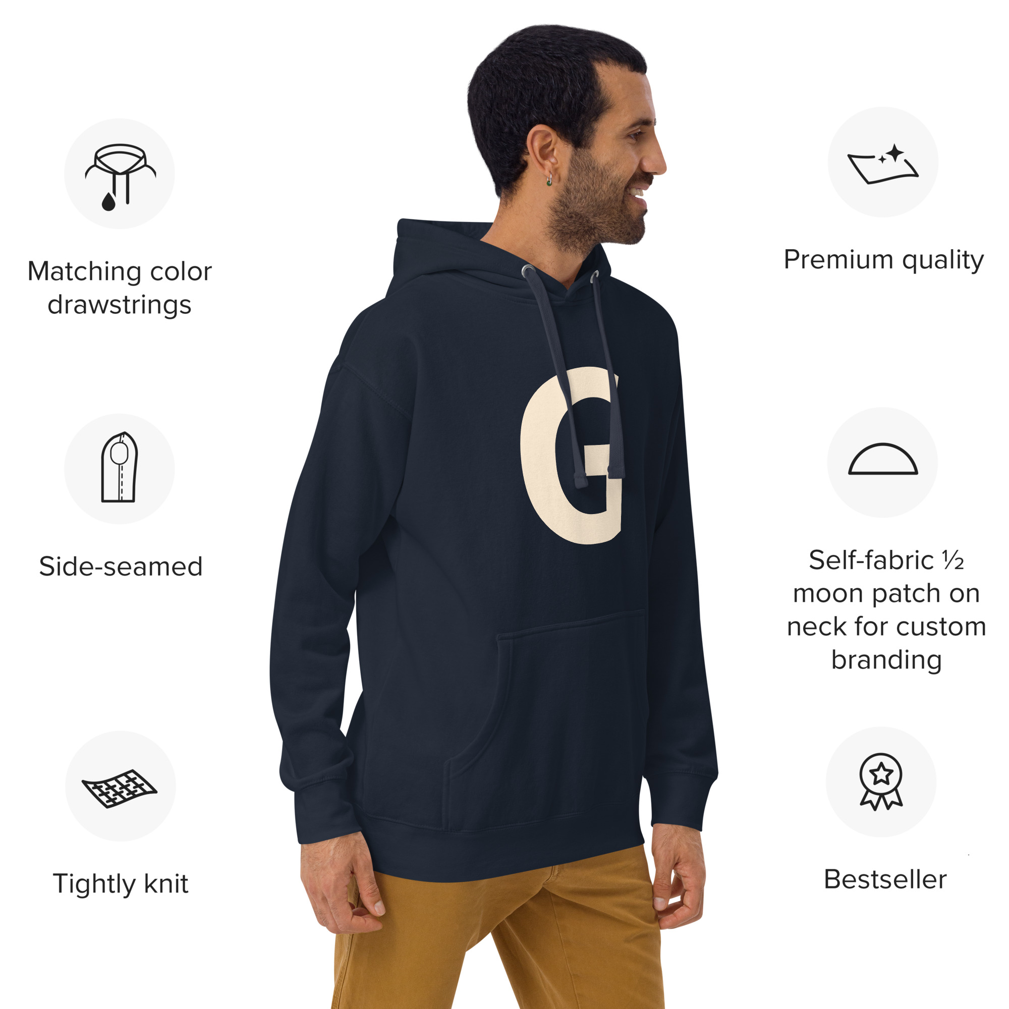 Sweaters Hooded College Navy 1830 - immagine 8